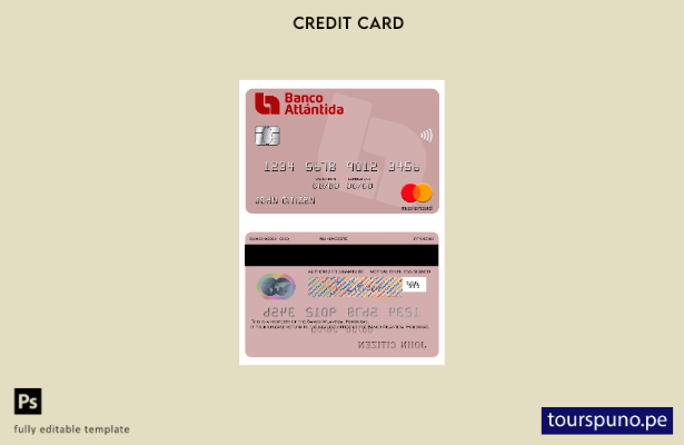 lista para imprimir plantilla mastercard Honduras Banco Atlántida